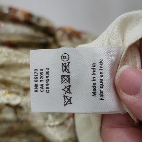 Rococo Sand Cara Mini Dress metallic gold floral free people womens Size large - Picture 10 of 15